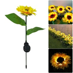 Sonnenblumenförmige Gartenleuchte - solarbetrieben - LED - wasserdicht