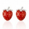 Red strawberries - metal cufflinks