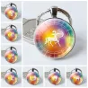 12 constellation zodiac - glass round keychainKeyrings
