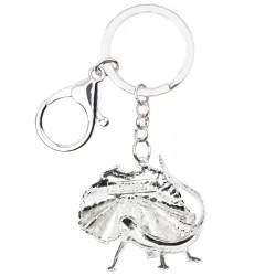 Enamel frilled lizard - metal keychainKeyrings