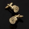 Bronze and gold bullet - round cufflinks