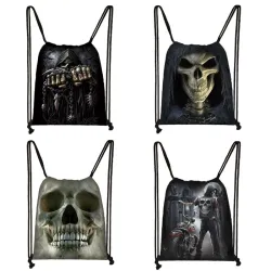 Unisex canvas rugzak - met trekkoorden - grim reaper / schedel / dood skullTassen