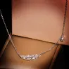 Halsketting met zilveren veer / zirkoon - 925 sterling zilverHalskettingen