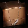 Halsketting met zilveren veer / zirkoon - 925 sterling zilverHalskettingen