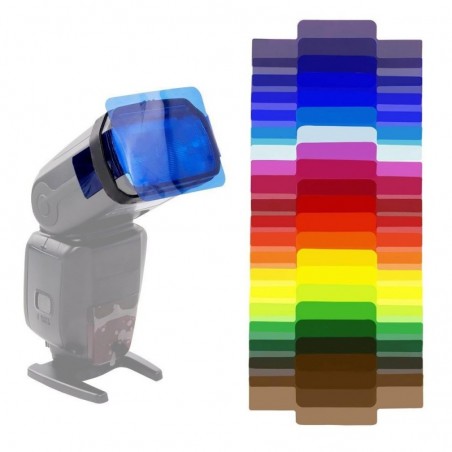 Universal camera flash gels - transparent color correction - balance lighting filter - kit - 20 piecesLenses & filters
