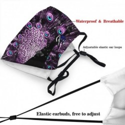 Protective face / mouth mask - reusable - waterproof - purple peacock print