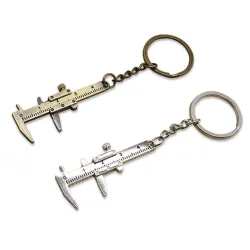 Mini schuifmaat liniaal metalen sleutelhangerSleutelhangers