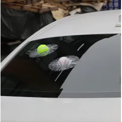 Tennisbal - gebroken ruit - auto stickerStickers