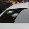 Tennisbal - gebroken ruit - auto stickerStickers