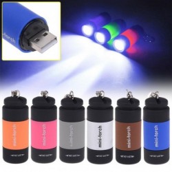 Mini-Taschenlampe - LED - USB - wiederaufladbar - wasserdicht - mit Schlüsselanhänger