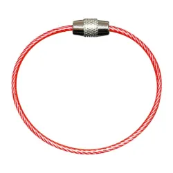 Stainless steel wire keyring - round rope - screwable connectorKeyrings