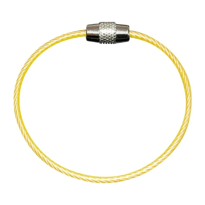 Stainless steel wire keyring - round rope - screwable connectorKeyrings