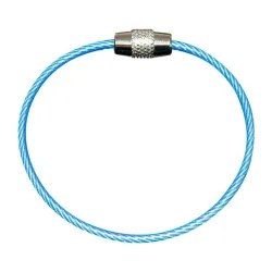 Sleutelhanger van roestvrij staaldraad - rond touw - schroefbare connectorSleutelhangers