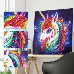 5D diamant schilderij - mozaïek - eenhoorn / kat / uil - educatieve kunstambachtenDecoratie
