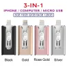 3 in 1 pendrive - USB Flash Drive - 3.0 - OTG - voor iPhone / Android / Tablet / PCUSB geheugen