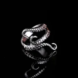 Octopus tentakelring - titanium staal - verstelbaarRingen