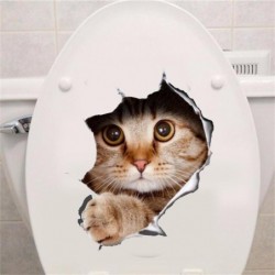 3D Katze - Wand- / Toilettenaufkleber - Vinyl