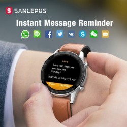 SANLEPUS - Smart Watch - heart rate - phone calls - workout - waterproof - Bluetooth - Android / IOS