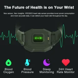 KOSPET ROCK - Smart Watch - Bluetooth - Android / IOS - waterdicht - fitnesstracker - bloeddrukmeterSmart-Wear