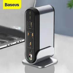 Baseus - USB-C 3.0 / HUB type-C naar HDMI - RJ45 VGA SD / TF - voedingsadapter - 17 in 1 dockingstation voor Macbook ProStands