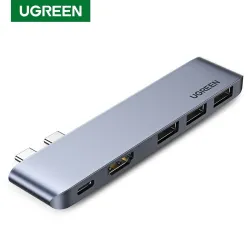 UGREEN - USB C HUB dual type-C naar multi USB 3.0 4K HDMI - adapter Thunderbolt 3 - voor MacBook Pro AirHubs