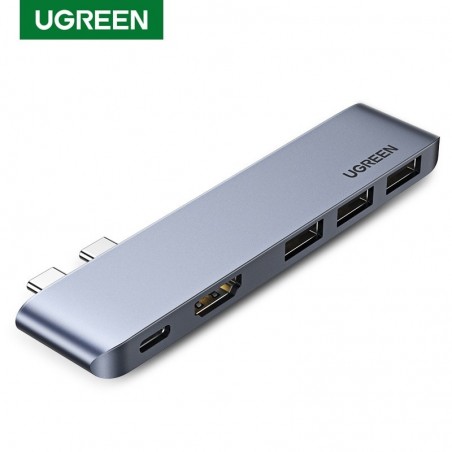UGREEN - USB C HUB dual type-C naar multi USB 3.0 4K HDMI - adapter Thunderbolt 3 - voor MacBook Pro AirHubs