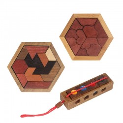 Geometrische houten puzzel - educatief spelHouten