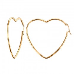 Elegant gold earrings - heart / hoops shaped