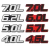 3D metalen autosticker - embleem motormaat - 4.0L - 7.0LStickers