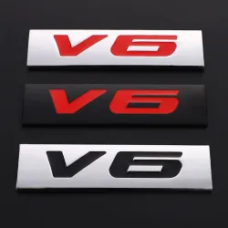 3D metalen autosticker - embleem motormaat - V6 - V8Stickers
