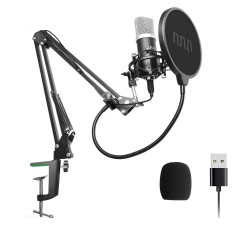 Podcast condensator microfoon - professionele PC streaming cardioïde - kit - USB - 192kHZ/24bitMicrofonen