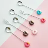 Dessert vork / lepel - met decoratieve donut - roestvrij staalBestek