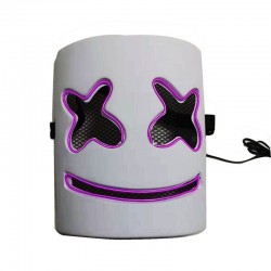 Marshmallow DJ Helm - leuchtende Vollmaske - mit LED