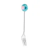 Dessert vork / lepel - met decoratieve donut - roestvrij staalBestek