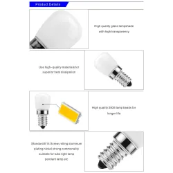 Koelkastlamp - SMD2835 LED - E14 - 3W - 220V - 2 stuksE14