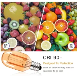 Vintage LED lamp - Edison buis - T22 - 2200K - E12 / E14 - 1W - dimbaar - amber glas - 5 stuksE14