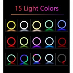 Selfie LED ring - RGB - dimbare invulverlichting - met statief - voor fotografie/make-up/videoStatieven en standaarden