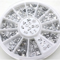 Transparent crystal nail art stickers - with case