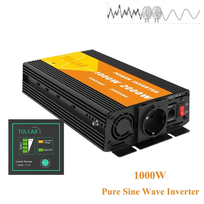 Zuivere sinusomvormer - DC 12V naar AC 220V 230V - autovoeding - omvormer - 1000WGereedschap & onderhoud