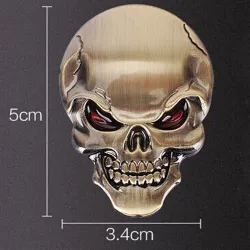 3D skull - metal car / motorcycle sticker - emblemStickers