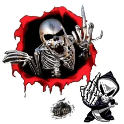 Schedelvingerontwerp - vinyl autostickerStickers