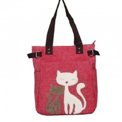 Klassische Canvas-Tasche mit bedruckter Katze