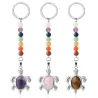 Keychain with turtle - natural stone / colorful beadsKeyrings