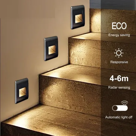 LED wand-/trapverlichting - inbouwlamp design - PIR bewegingssensor - AC85-265VWandlampen