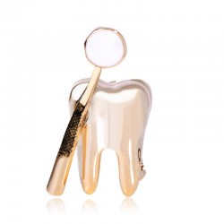 Zahnarztspiegel / Zahn - elegante Brosche