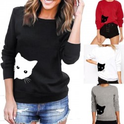 Katzenmuster - Pullover - loses Sweatshirt