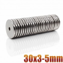 N35 - Neodym-Magnet - runde Senkscheibe - 30 * 3mm - mit 5mm Loch