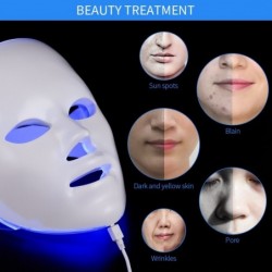 Beauty-Gesichtsmaske - 7 Farben LED - Hautverjüngung - Anti-Akne - Bleaching - Anti-Falten - Phototherapie