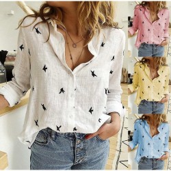 Klassieke blouse met lange mouwen - los overhemd met printBlouses & overhemden