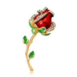 Elegante vintage broche - met kristallen roosBroches